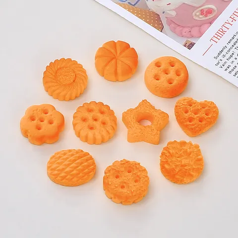 Biscuit en Résine Créatif Jouet Alimentaire Miniature Fait Main DIY Accessoires de Colle à Crème Breloques de Bijoux Mignons