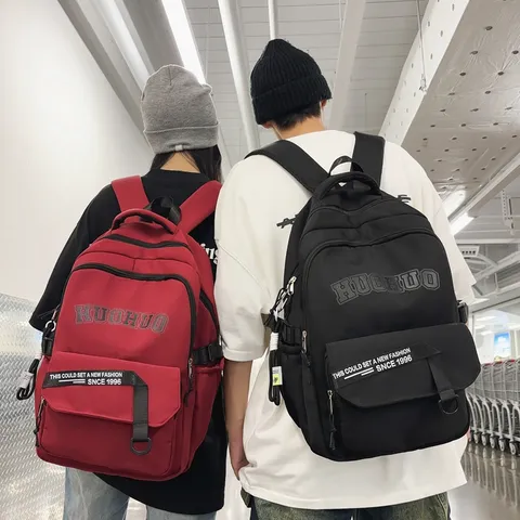 Retro College Style Large Capacity Nylon Backpack Student School Bag Casual Travel Computer Bookbag