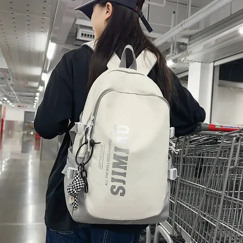 Large Capacity Nylon School Backpack Casual Laptop Bookbag Waterproof Travel Daypack For Students