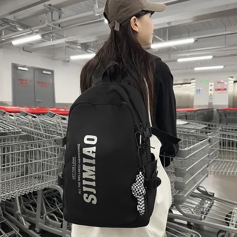Large Capacity Nylon School Backpack Casual Laptop Bookbag Waterproof Travel Daypack For Students