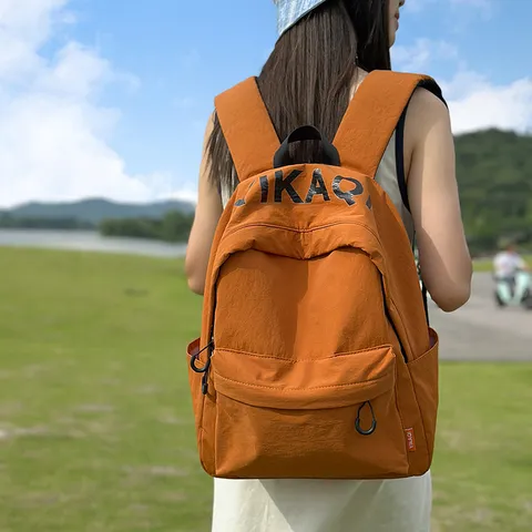 Women Casual Nylon Backpack Large Capacity School Bookbag Korean Style Casual Travel Daypack With Letter Print