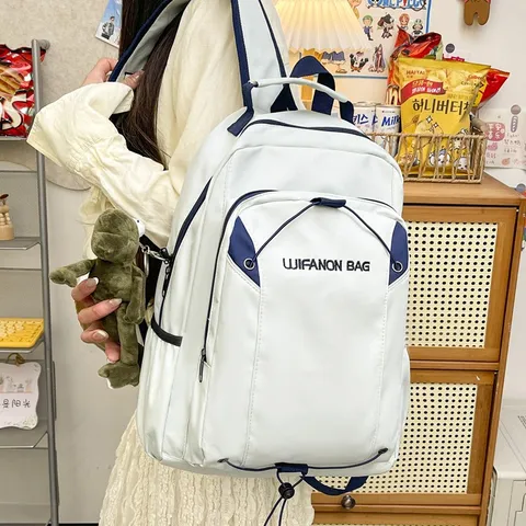 Nylon Waterproof Casual Large Capacity Backpack School Bag Travel Daypack For Women Students Daily Use