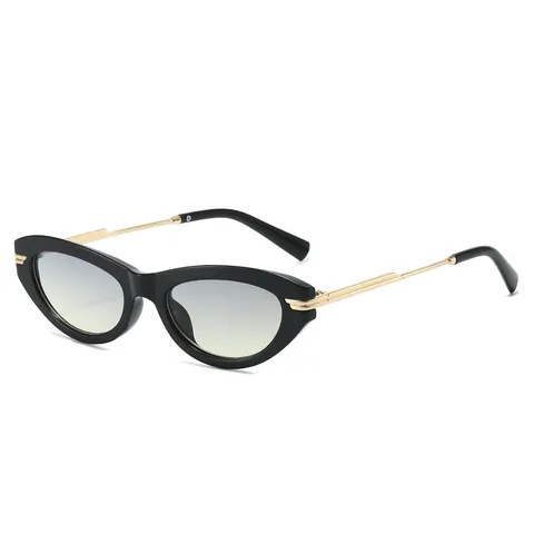 Unisex Mode Kattenoog Zonnebril Vintage Ins Stijl Metaal Splicing UV400 Zonnebril Voor Vrouwen Mannen Buiten Reizen