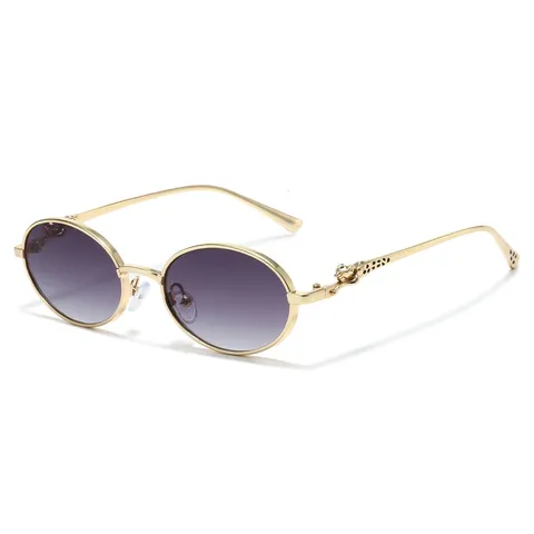 Luxe Vintage Ovale Zonnebril Voor Dames Heren Mode Metalen Frame UV400 Retro Bril
