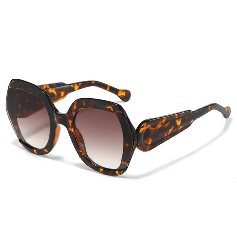 Modieuze Oversized Zeshoekige Zonnebril Voor Dames Heren UV400 Bescherming Verlooplens PC Montuur Chique Trendy Bril Buiten Reizen