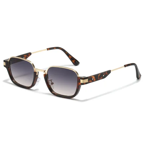 Mode Vierkante Zonnebril Voor Vrouwen Mannen UV400 Bescherming Metalen Montuur Verlooplenzen Vintage Chic Designer Bril