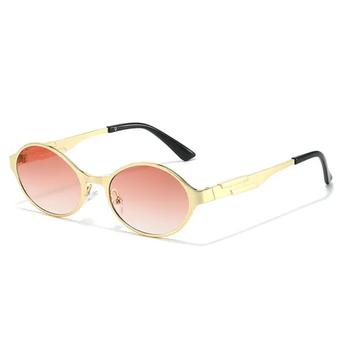 Mode Metaal Ovale Montuur Zonnebril Unisex UV400 Zonnebescherming Vintage Stijl Bril Voor Dagelijkse Outdoor Reizen