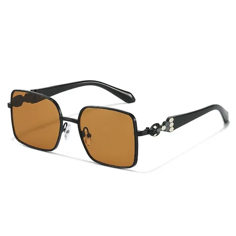 Mode Vierkante Zonnebril Voor Vrouwen Mannen Metalen Montuur UV400 Bescherming Trendy Straatstijl Grote Zonnebril
