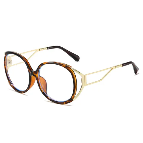 Retro Kattenoog Blauwlichtfilter Bril Mode Metaal Kunststof Optische Bril Heldere Lens Brilmontuur Voor Dames Heren
