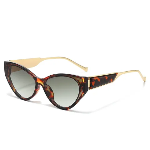 Mode Kattenoog Zonnebril Voor Vrouwen Mannen Retro Metaal Splitsen Verlooplenzen Trendy Chic Bril UV400 Bescherming