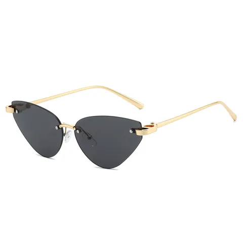 Mode Cat Eye Frameloze Verloop Zonnebril Dames Heren Vintage Metalen Frame Verlooplens Chique Bril UV400