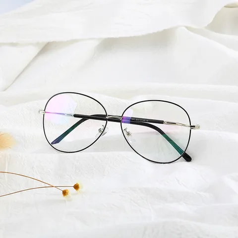 Minimalistisch Metaal Optisch Brilmontuur Unisex Vintage Ovaal Eenvoudige Bril Mode Brillen Voor Mannen Vrouwen