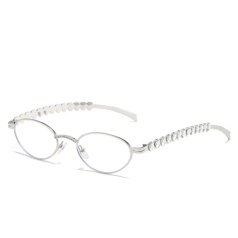 Mode Y2K Ovale Metalen Zonnebril Strass Hart Klein Montuur Bril Voor Vrouwen Trendy Vintage Zonnebrillen