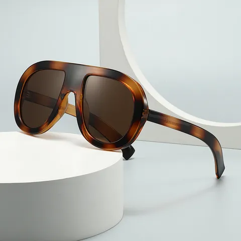 Vintage Oversized Square Aviator Sunglasses For Men Women TAC Polarized UV400 Protection Old Money Fashion Eyewear