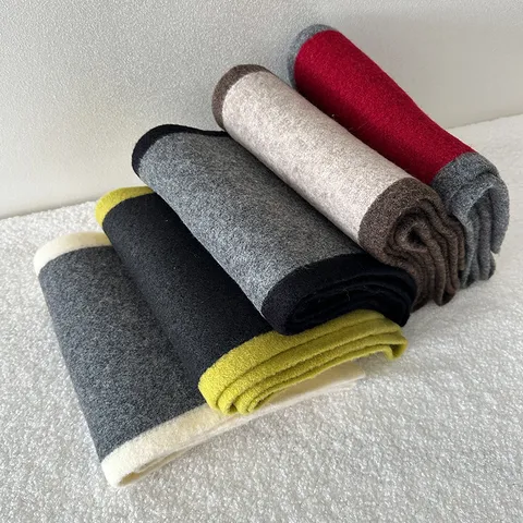 Women Winter Colorblock Knit Scarf Soft Warm Neck Scarf Fashion Casual Chic Winter Accessories