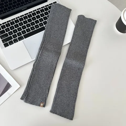 Preppy Stijl Effen Gebreide Beenwarmers Winter Verdikt Warm Lange Laarsmanchetten Geribbeld Breisel Casual Sokken Voor Dames