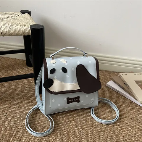 Preppy Stijl PU Leer Cartoon Hond Rugzak Voor Meisjes Sterren Patroon Schoudertas Met 3D Oren Mode Mini Rugzak