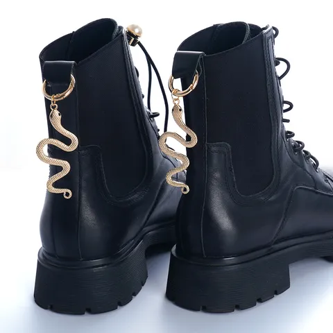 Punk Style Metal Snake Shoe Buckle Vintage Golden Boot Accessories Halloween Decorative Shoe Charms For Women Men