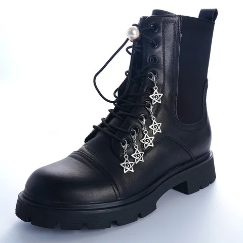 Punk Style Metal Five Pointed Star Shoe Clips Boot Accessories Fashion Alloy Star Pendants For Women Boots Decoration