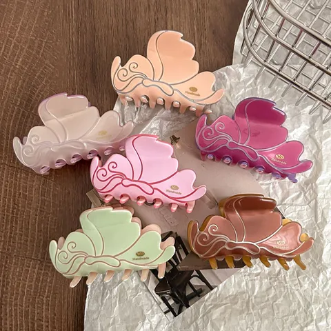 French Minimalist Floral Hair Claw Acetate Medium Princess Hair Catch Clip