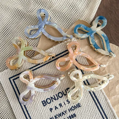 Acetate Hair Claw Women Bow Hairpin Butterfly Elegant Hair Accessories For Thick Hair Daily Styling Hair Catch Clip Gift