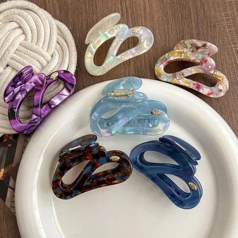 Acetate Hair Claw Clip Elegant Pumpkin Irregular Shark Clip Ponytail Holder Hair Styling Accessories For Women