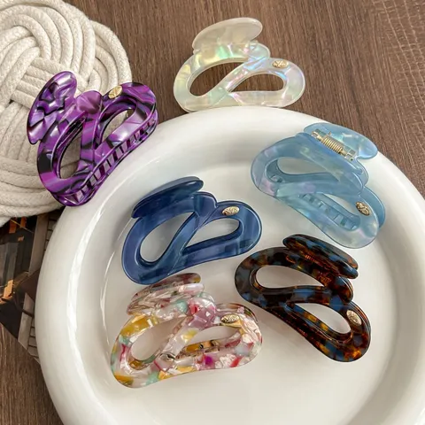 Acetate Hair Claw Clip Elegant Pumpkin Irregular Shark Clip Ponytail Holder Hair Styling Accessories For Women