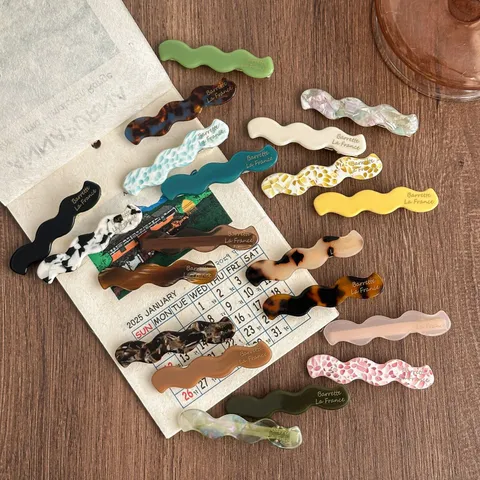 Retro Minimalist Geometric Acetate Hair Clips For Women Side Bangs Hairpins Sweet Hair Styling Accessories