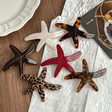 Cellulose Acetate Starfish Hair Clip Elegant Spring Hair Barrettes Side Hairpin Hair Accessories For Women Girls Styling