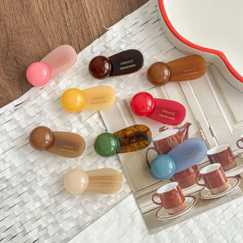 Korean Japanese Style Acetate Round Ball Hair Clip Sweet Cute Side Clip Bangs Hairpin Hair Accessories For Women