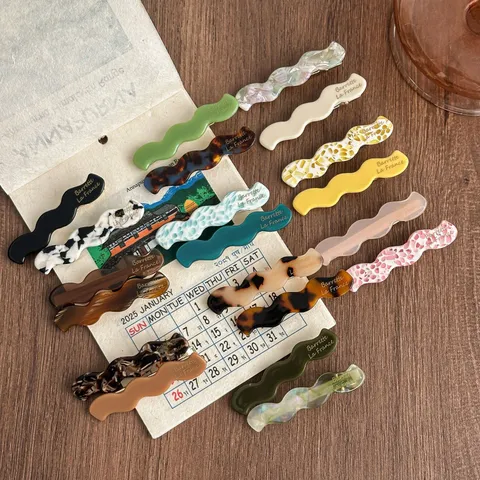 Retro Minimalist Geometric Acetate Hair Clips For Women Side Bangs Hairpins Sweet Hair Styling Accessories