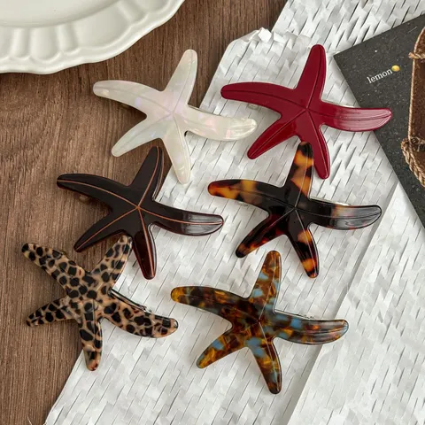 Cellulose Acetate Starfish Hair Clip Elegant Spring Hair Barrettes Side Hairpin Hair Accessories For Women Girls Styling