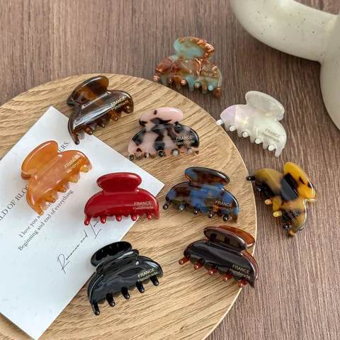 Small Hair Claw Clip Cellulose Acetate Hair Accessories Cute Bangs Clip Leopard Pattern Hair Styling Tool For Women