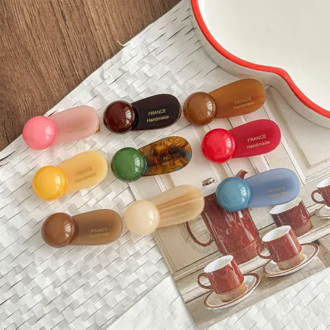 Korean Japanese Style Acetate Round Ball Hair Clip Sweet Cute Side Clip Bangs Hairpin Hair Accessories For Women