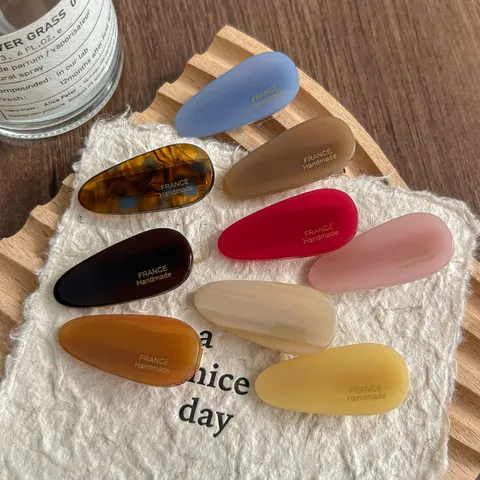 Sweet Cute Cellulose Acetate Water Drop Hair Clip Side Bangs Hairpin Duckbill Clip Geometric Hair Accessories For Women
