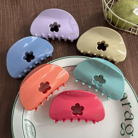 Acetate Flower Hair Claw Clip Cute Small Floral Shark Clip Sweet Hair Accessories For Women Daily Styling