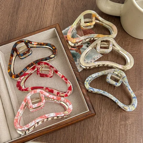 Pinza de Pelo de Nube Irregular de Acetato Muelle Metálico Accesorios de Cabello para Mujer Estilismo Diario Horquilla
