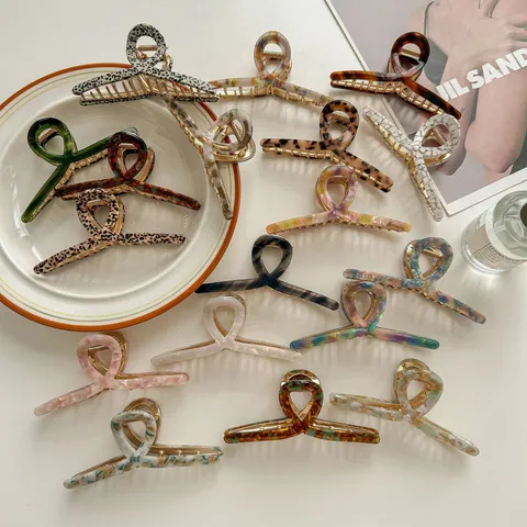 Advanced Acetate Hair Claw Geometric Cross Shark Hair Clip Elegant Hair Accessories For Women Daily Hair Styling