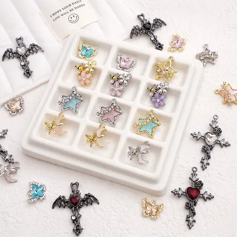 Legering DIY Sieraden Hanger Vlinder Maan Kruis Bloem Ster Bedels Strass Ketting Armband Maken Accessoires