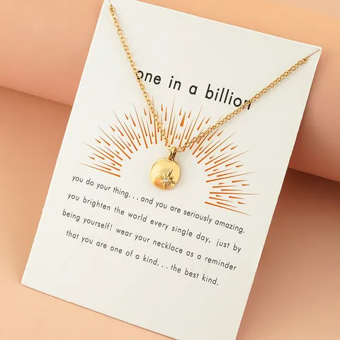 Squisita Collana con Ciondolo a Stella a Otto Punte in Lega e Strass Catena Minimalista Gioiello di Moda Regalo per Donne