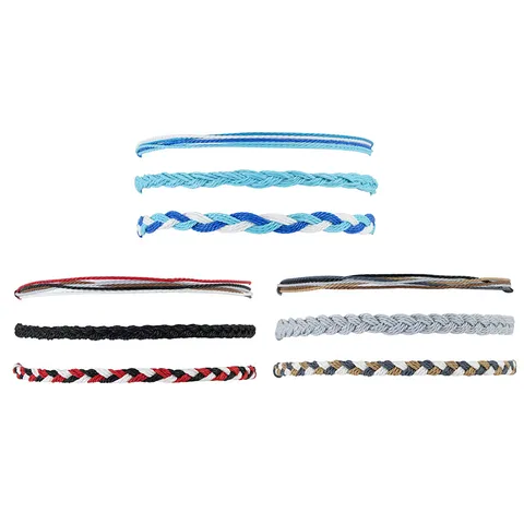 Set di Bracciali in Cordino Tessuto Fatto a Mano Stile Etnico Nodo Cinese Regolabile Bracciali dell'Amicizia Gioielli per Donna Uomo