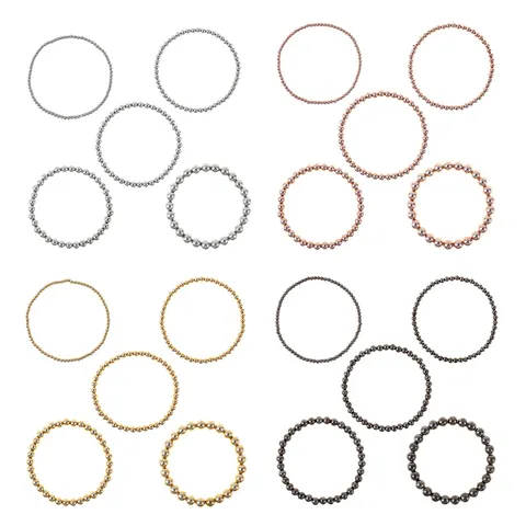 Braccialetto con Catena di Perline Elastiche in Rame Minimalista per Donne Uomini Pendolarismo Quotidiano Gioielli di Moda