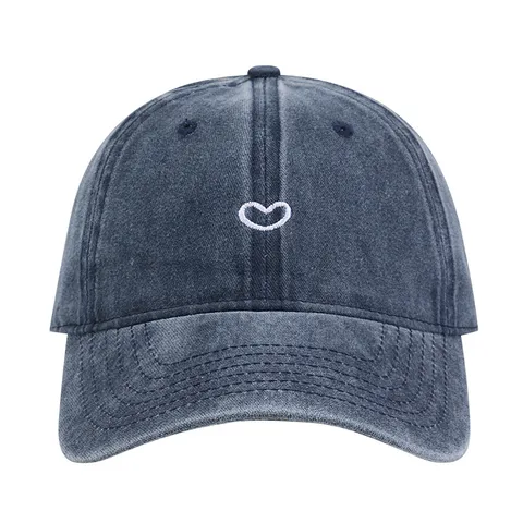 Vintage Gewassen Katoenen Honkbalpet Vrouwen Mannen Buiten Zonbescherming Dad Hat Hart Borduurwerk Verstelbare Casual Pet