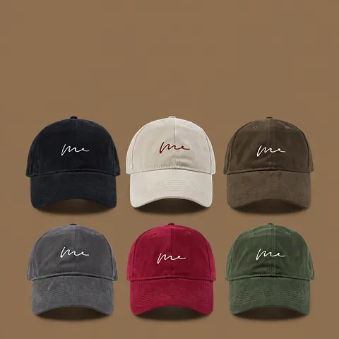 Unisex Katoenen Honkbalpet Letterborduurwerk Gebogen Rand Verstelbaar Casual Zonnebescherming Dad Hat Voor Man Vrouw