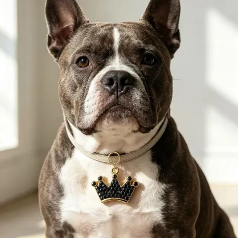 Sparkling Rhinestone Crown Pet Tag Pendant Alloy Metal Dog Cat Collar Charm Accessory Anti-Lost Animal ID Name Tag