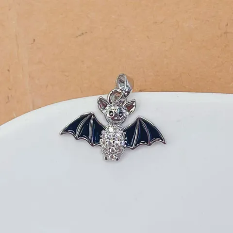 Pendentif de Chauve-souris d'Halloween en Cuivre Zirconia Émail Animal Charm pour la Fabrication de Collier Bracelet DIY Bijoux de Mode Femme Cadeau