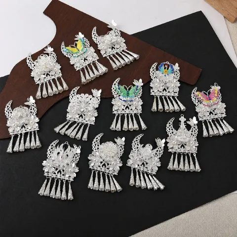 New Chinese Style Zinc Alloy Butterfly Tassel Pendant Artificial Pearl Fridge Magnet DIY Craft Home Decor Accessory