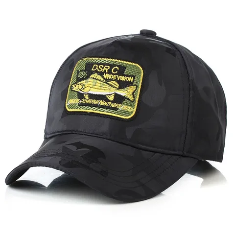 Unisex Camouflage Honkbalpet Outdoor Casual Straat Zonbescherming Sport Hoed Geborduurd Vis Patch Verstelbare Hoed