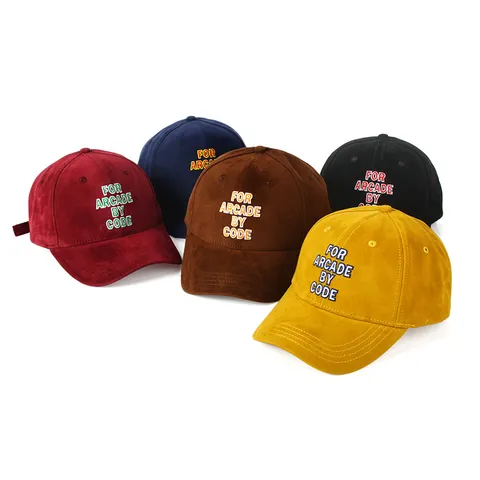 Unisex Imitatie Suede Honkbalpet Letter Geborduurd Verstelbare Gebogen Rand Hoed Casual Buiten Zonnebescherming Hoed