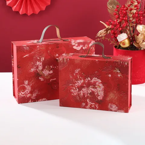 Festive Flip Cover Gift Box Portable Specialty Paper Wedding New Year Present Packaging Box For Holiday Party Celebration